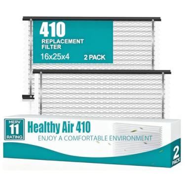 Imagem de 2 peças de substituição de filtro 410 compatíveis com filtro AprilAire MERV 13 413 410 Filtro de substituição de purificadores de ar para toda a casa para modelo 1410 1610 2410 2416 3410 4400