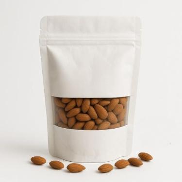 Imagem de 50 Uni Saquinho Saco Stand Up Pouch Liso HerméTico Para Armazenamento De Alimentos Zip Branco(10X15)