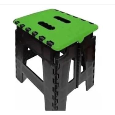 Imagem de Banquinhos - Banqueta Dobrável - De Plástico - Até 100 Kg - Resistente Para Viagem(Verde)