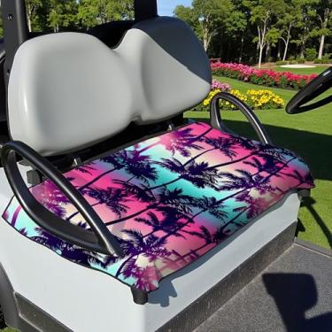 Imagem de Capas de assento de carrinho de golfe, cobertor de toalha de assento de carrinho de golfe com estampa de palmeira, 100% microfibra, macio e confortável, carro de clube universal e mais carrinhos de