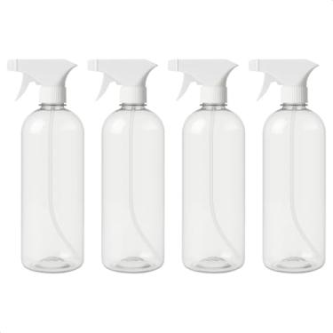 Imagem de Kit 4 Frascos Borrifador Spray Pulverizador com Válvula Multiuso Transparente 1000ml