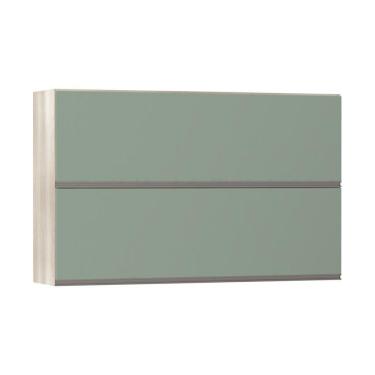Imagem de Armário Basculante Duplo 120cm 2 Portas Legno Crema C/Verde