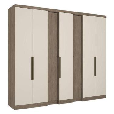 Imagem de Guarda Roupa Casal Selecto 7 Portas Rustic Off White Acetinado - Thb -
