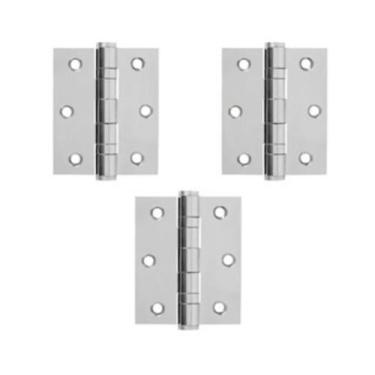 Imagem de Kit Dobradiças Aço Inoxidável com Parafusos Reforçadas Porta Madeira 3