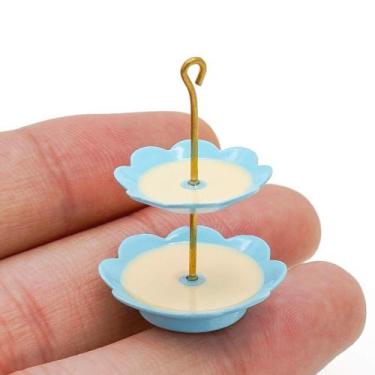 Imagem de Suporte de bolo em miniatura Odoria 1/12 Dollhouse Decoration Blue