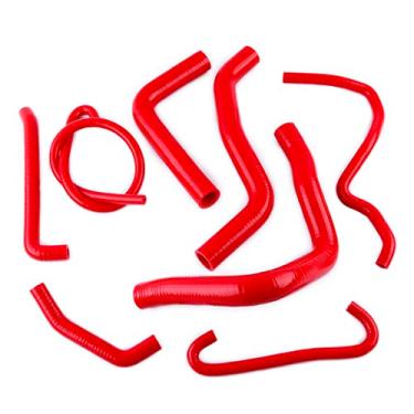 Imagem de XAJINGSU Kit de mangueira de refrigeração do radiador de silicone para motocicleta compatível com 2006-2010 SUZUKI GSXR 600 750 K7 K8 K9 8 peças 11 cores (vermelho)