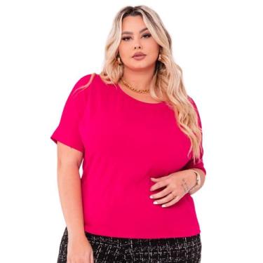 Imagem de Blusa Plus Size Feminina Manga Curta Japonesa Ampla Bata em Malha - MA
