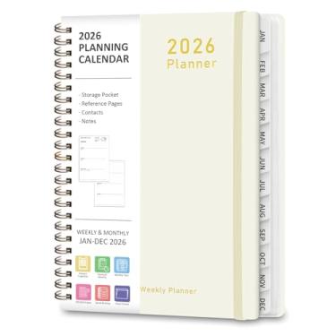 Imagem de Agenda 2026, calendário semanal e mensal agenda acadêmica, janeiro de 2026 a dezembro de 2026, agenda de planejamento para acessórios de mesa e material escolar - A5 (15 x 21 cm)