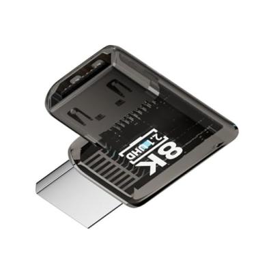 Imagem de xiwai Adaptador HDMI macho horizontal de 90 graus para HDMI 2.1 fêmea UHD 8K 60hz HDTV extensor transparente com luz LED inteligente para monitor