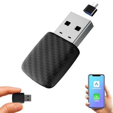 Imagem de Sunweyer S28 Super Mini USB sem fio CarPlay e adaptador automotivo Android, converte com fio para sem fio, compatível com carro de 2017, suporta atualização OTA