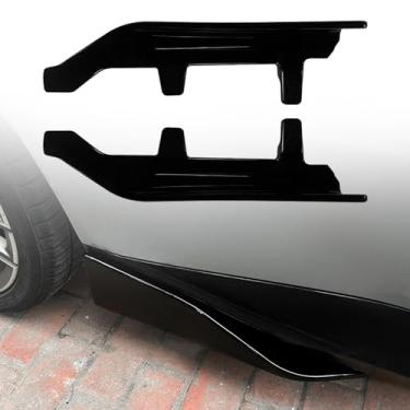 Imagem de FINMOKAL 2 peças de protetores de saias laterais de carro difusor para-choque traseiro Spoiler lateral Splitter Guards Guarnição compatível com BMW Série 2 G42 M Sport 2022-2024, preto