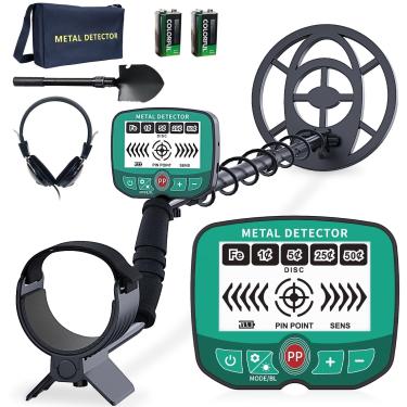 Imagem de Detector de metais para adultos e crianças, detectores de metais profissionais de alta precisão, profundidade de detecção de 25,4 cm, 3 modos de detecção, detectores de metal, com visor LCD, detector