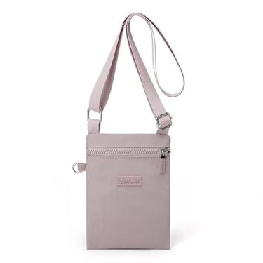 Imagem de Bolsa tiracolo pequena bolsa mensageiro casual bolsa feminina bolsa de mão bolsa de ombro de lona de nylon, Roxo claro, Medium, Roxo claro