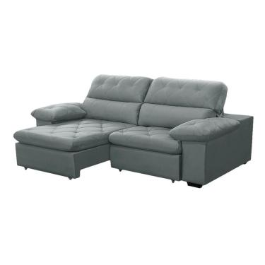 Imagem de Sofa Retratil Reclinavel 2 Lugares 2,90m Crystal Veludo Cinza Lansofbr