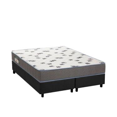 Imagem de Cama Box Queen: Colchão Espuma D33 Ortobom Light + Base Crc Suede Gray(158X198)