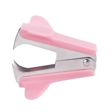Imagem de Ferramenta de remoção de grampeador rosa ferramenta de remoção de grampos estilo garra de garra para uso em casa, escola e escritório