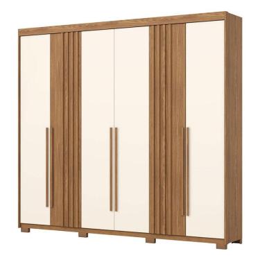 Imagem de Guarda Roupa Casal Norton 6 Portas Nature Off White - Henn