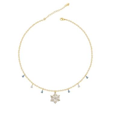 Imagem de ternotito Colar de corrente de ouro 18K delicado com pingente de zircão ajustável corrente de ouro, Banhado a ouro, Zircão