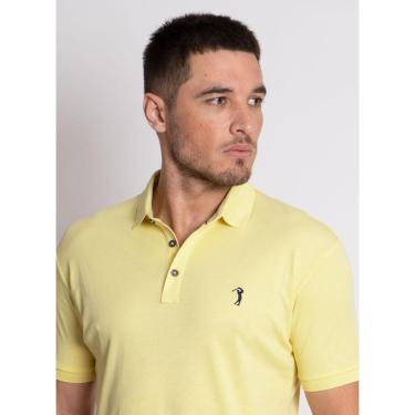Imagem de Camisa Polo Aleatory Lisa Algodão Pima Amarela Clara-Masculino