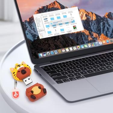 Imagem de Pen Drive USB de 32 GB, dispositivo externo de armazenamento de dados, capivara, perfeita para presentear familiares e amigos (tigre capivara)