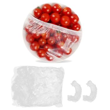 Imagem de Verkelly 100 peças de tampas de tigela de plástico descartáveis - Capas de prato de plástico elástico para assar massa fermentada, armazenamento de alimentos e conservação fresca