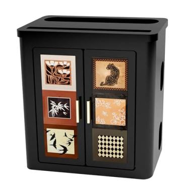 Imagem de Organizador dobrável de roteador, projetor dobrável, WiFi, caixa de armazenamento com porta magnética de carregamento, caixa de gerenciamento de cabos ocultos para roteador, modem montável na parede