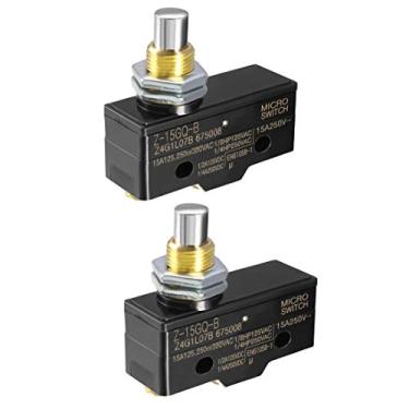 Imagem de uxcell 2 peças Z-15GQ-B 1NO + 1NC botão de pressão tipo micro interruptor de limite, terminal de parafuso