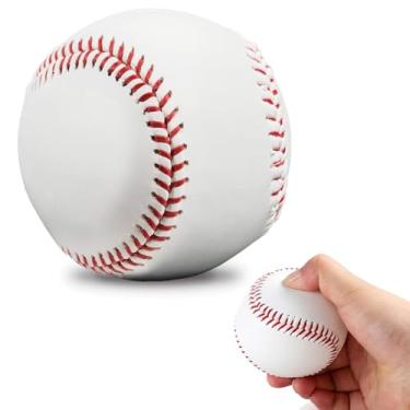 Imagem de Bola em branco de espuma macia de beisebol para treino de treino Tball de 23 cm de couro PU com máquina de arremesso 8u 12u League Practice DIY Autograph Gift