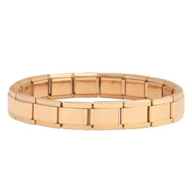 Imagem de Pulseira de elos de aço inoxidável para homens e mulheres, One Size, Metal, Sem Pedra Preciosa