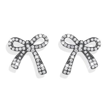 Imagem de Brincos de laço femininos com pingente de pérola, laço de pérola, presente de dia dos namorados, presentes de amizade, Medium, Latão, Sem pedra preciosa