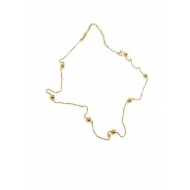 Imagem de Gargantilha banhada a ouro 18 k,protegida por camada de verniz italiano, e extensor(60 + 10 cm)