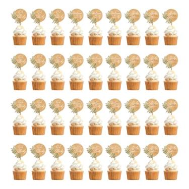 Imagem de Party to Be 36 peças de enfeite de cupcake de festa de chá de bebê Oh decoração de cupcake de bolo de bebê em madeira (Design 02)