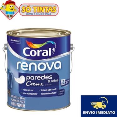 Imagem de Tinta Coral Renova Branco 3,2L Ideal para Paredes e Tetos Anti Mofo e 