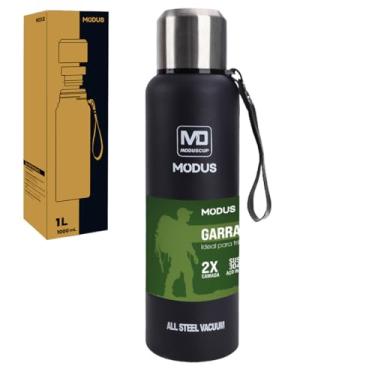 Imagem de Garrafa Térmica Inox Parede Dupla Portátil Com Bolsa 1000ml/1500ml (1500ML Azul Marinho)