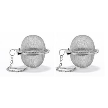 Imagem de 2 infusor de chá para chá de folhas soltas, coador de chá de aço inoxidável e infusor de chá para temperos de ervas, temperos, amantes de chá gelado e quente