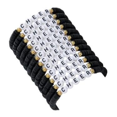 Imagem de 4 a 5 peças, pulseiras para presente de torcida, argila de polímero, presentes de líder de torcida, conjunto de pulseiras coloridas da amizade, 1, Resina, Sem Pedra Preciosa