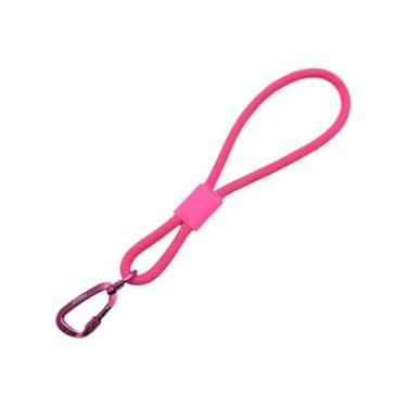 Imagem de Guia De Corda Curta Rosa para Adestramento, Treinamentos Cães, Impermeável, 35cm x 1,2cm, Poliéster, Borracha, Metal, para Praia, Piscina, Dias de Chuva