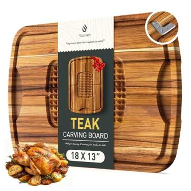 Imagem de Tábua de cortar madeira, tábua de corte dupla face, tábua de servir, cozinha, essencial, casa, aquecimento, anfitriã, presente bandeja de servir para Natal, casamento, aniversário, aniversário, azul