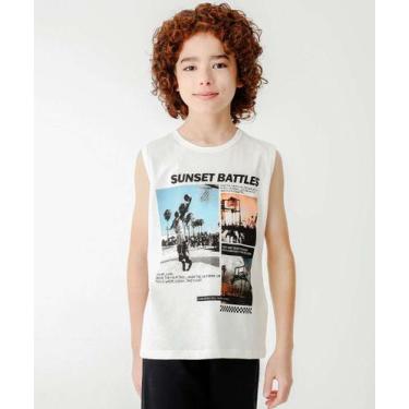 Imagem de Regata Infantil Basquete Tam 4 a 10-66172 - MARISA, Branco, 16