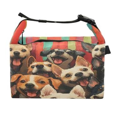 Imagem de STAYTOP Um grupo de cães fofos lancheira com fivela de alça, lancheira isolada para meninos e meninas lancheira bolsa térmica para trabalho escolar