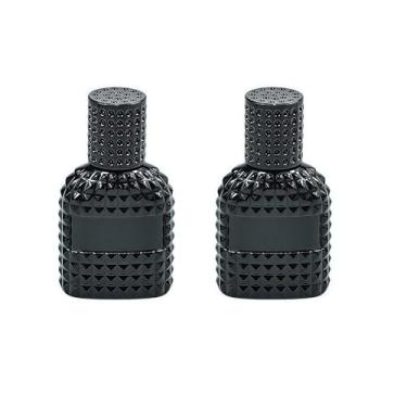 Imagem de Gyaxiang Pacote com 2 frascos de spray atomizador de vidro preto de 30 ml, frascos de spray de perfume vazios recarregáveis para viagens, recipientes pulverizadores de névoa fina para fragrância de