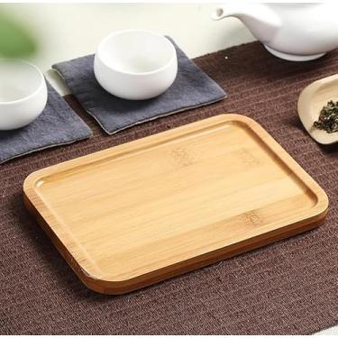 Imagem de Bandeja Retangular de Bambu para Servir Petiscos, Cozinha