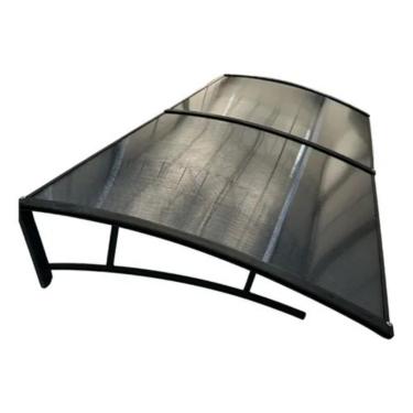 Imagem de Toldo 100 a 200x70cm Policarbonato Suportes ABS Perfis de Alumínio Proteção Solar, Ideal para Área Externa, Portas e Janelas Residenciais Brasileiras(Preto Fumê,120x70)