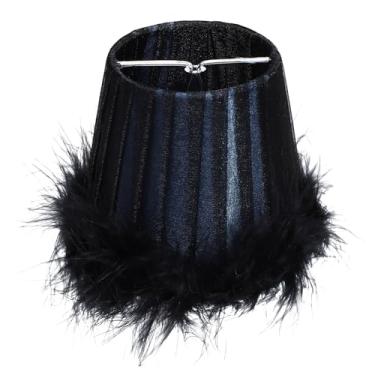 Imagem de Operitacx Abajur de Tecido Com Cúpula, Modelo Cilíndrico, Ideal para Luminárias de Chão, Mesa de Cabeceira, Na Cor Azul.