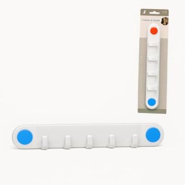 Imagem de Cabide De Parede 6 Ganchos Organizador Multiuso Para Casa Cozinha Banheiro Quarto Suporte Para Roupas Acessórios E Toalhas Branco Colorido