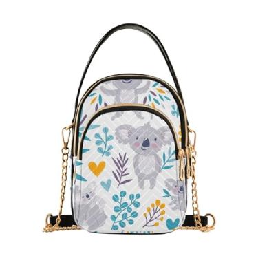 Imagem de Joisal Bolsas tiracolo antifurto Brown Horse para mulheres, bolsas de verão bolsas carteiro modernas, Coala fofa, 15*21*8cm