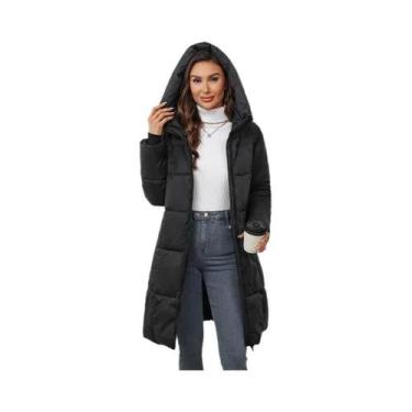 Imagem de Parka Feminina Longa E Grossa De Algodão Com Isolamento Para Outono E 