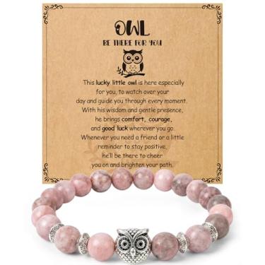 Imagem de Wxiben Pulseira de presente de coruja para mulheres - Pulseiras de coruja da sorte para seus amantes de corujas fofas, presentes de aniversário de Natal para meninas, amigas, irmãs, mãe, filha
