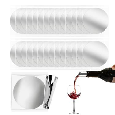 Imagem de Vane Delx 30 unidades de discos de vinho embalados individualmente, bicos descartáveis antigotejamento prata de 7,6 cm para garrafas de licor, design de uso único evita a mistura de sabores