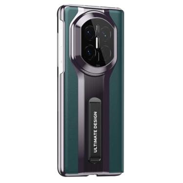 Imagem de POYUFRG Capa flip para Huawei Mate X7, capa de janela de visualização inteligente de couro genuíno de luxo leve com suporte dobrável, verde, Mate X7